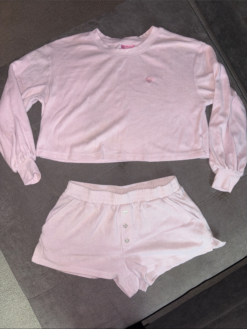 Stoney Clover Ln Soft Pink Two-Piece Lounge Set - Cropped Sweatshirt & Shorts